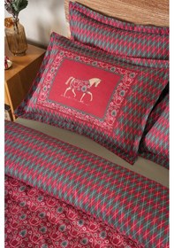 Resim Puffy Sanna Çift Kişilik Ranforce Nevresim Takımı - Kırmızı Kırmızı 