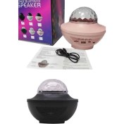 Resim Dönen Işıklı Disko Topu Projektör Müzik Çalarlı Disco Speaker 