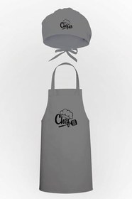 Resim Chef Şapkalı Mutfak Önlüğü & Bone Avantaj Paketi 