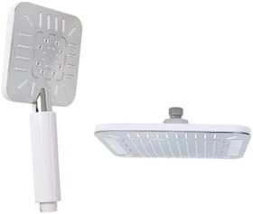 Resim Tepe Yağmurlama Duş Başlığı ve El Duş Seti (Sadece Tepe Başlık ve El duşu) İkili Set (labirent beyaz set) 