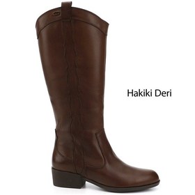 Resim Gönderi(R) Kadın Kahve Antik Fermuarlı Kalın Topuklu Hakiki Deri Kovboy Çizme Dkzc61347538 Kahverengi 