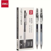 Resim 5 adet Deli Pürüzsüz Yazı Tıklama Jel Kalem, 0.5mm tungsten karbür topu Seiko kalem başlığı ve yüksek kaliteli ve dayanıklı mürekkep ve yumuşak kauçuk kılıfı ile jel kalemler, ofis ve kayıt için jel kalem 