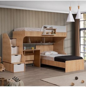 Resim Setay Ranza Aura Ranza Karyola Masa Takımı - Ceviz Beyaz 