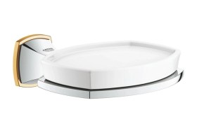 Resim Grohe Sabunluk Ve Tutacağı Grandera Seramik Krom Altın - 40628ıg0 Krom 