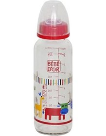 Resim Bebedor 31302 Desenli Cam Biberon 250 ML - Kırmızı Renkli 
