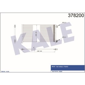 Resim KALE Klima Kondenseri Doblo 01 Idea 04 Punto 03 Ypsılon 06-11 1.3 Jtd-1.9jtd Al/al 605×305×16klr-378200 4 