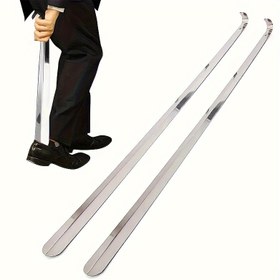 Resim 52.07cm Paslanmaz Çelik Ayakkabı Kornası - Kolay Ayakkabı Giyme için Dayanıklı Kavisli Kanca, Rahat Tutuş için Uzun Sap, Spor Ayakkabılar ve Elbise Ayakkabıları için Mükemmel, Ayakkabı Aksesuarları 