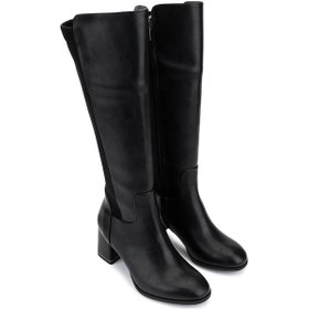 Resim Tamer Tanca Kadın Suni Deri Siyah Topuklu Çizme 889 9201 Bn Czm Sk25-26 Sıyah Siyah 