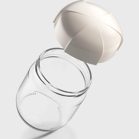 Resim Renga Rhea 425 Ml Bej Kapaklı 3'lü Cam Kavanoz Seti 131010 Bej 