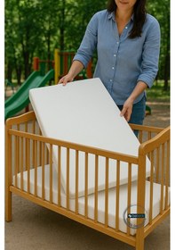 Resim Alezli Oyun Parkı Yatağı, Sünger Yatak 70 x 110 Beyaz 