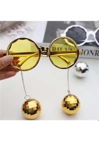 Resim Gold Renkli Disko Toplu Küpeli Parti Gözlüğü Standart 