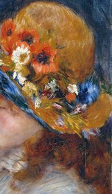 Resim Renoir 'Reading Girl' 3D Printed Textured Oil Painting Reproduction - 39"x47" in / 100x119 cm / Vintage Gold Frame 