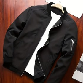 Resim Erkekler için Hafif Gri Beyzbol Yaka Ceket Fermuarlı Cepli - Günlük Her Mevsim Dış Mekan Montu, Polyester, Makinede Yıkanabilir, Allseason Ceket | Şık Fermuarlı Ceket | Makinede Yıkanabilir Mont, Beyzbol Ceketi 