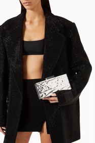 Resim Kırılmış Buz Desenli, Lüks & Işıltılı, Özel Davetler, Gümüş Şıklığı - Gümüş 