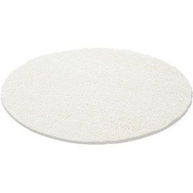 Resim Yuvarlak Soft Shaggy Halı Yüksek Tüylü Düz Krem Rengi Çocuk Odası Oturma Odası Salon Mutfak Halısı 