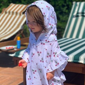 Resim Mama Yoyo Fırfırlı Kiraz Müslin Panço - Pembe / 3-4 Yaş 