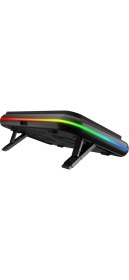 Resim Rampage S55 Angel Siyah 5 Mod Rgb 120*120MM 2 Fanlı 14-17 LED Ekranlı Notebook Soğutucu Stand 