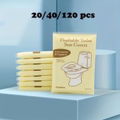Resim 20/100 adet Tek Kullanımlık Tuvalet Kılıfı, Yıkanabilir Kağıt Tuvalet Kılıfı, Yetişkin Tuvalet Eğitim Kağıdı Bezi, Kamu Tuvalet Seyahat Aksesuarları, Bireysel Paketlenmiş, Uçuşlar, Kamp ve Seyahat için Uygun 