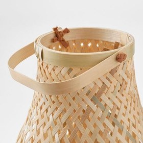 Resim IKEA Bambu Abajur MeridyenDukkan Bambu, 36 cm Masa Lambası Dekorasyon 