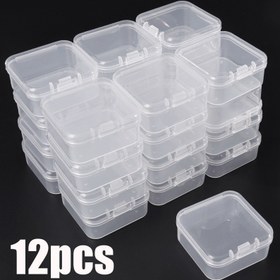 Resim 12 Adet Mini Plastik Saklama Kutusu Şeffaf Takı Saklama Kutusu Taşınabilir Küpe Yüzük Kulak Tıkacı Ambalaj Saklama Kutusu 