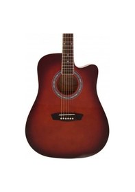 Resim Washburn Wa90crdb Akustik Gitar - Kırmızı Başlangıç/orta - Dreadnought Parlak Kırmızı Bitiş, Yüksek Ses Projeksiyonlu Gövde, Krom Aksanlar, Ergonomik Sap Ölçüler: 41 İnç Tam Boy 