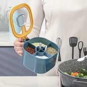 Resim Bir Kapak ve Kaşık ile 4'ü 1 Arada Büyük Kapasiteli Baharat Kutusu - Dayanıklı ABS Malzemeden Yapılmıştır, İki Renk Seçeneği Mevcuttur, Dört Kaşık İle Birlikte Gelir, Ev Mutfaklarında Baharatları Düzenlemek İçin Mükemmel, Tuz Kapları ve Kombinasyonları İçin İdeal. 