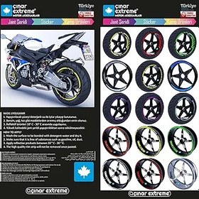 Resim Çınar Extreme Gp Racing Süt Beyaz İç Jant Şeridi Sticker 