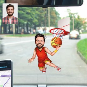 Resim Wonder Like Kişiye Özel Basketbolcu Bay Araba Dikiz Ayna Süsü 