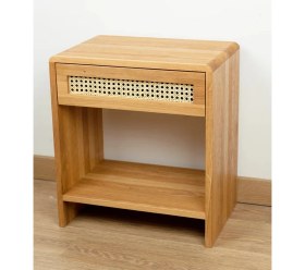 Resim Wooden Decoration Ahşap Rattan Çekmece Detaylı Komodin 
