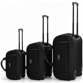 Resim N K Kumaş Hostes & Pilot 3 Lü Valiz Seti Siyah 