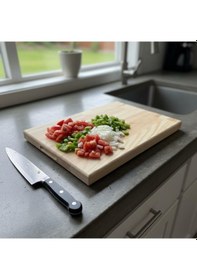 Resim Kesme Tahtası Ahşap 30mm Masif Açık Renk Ahşap 