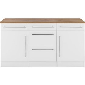 Resim Agea Mutfak Çekmeceli Alt Modül 180 Cm Beyaz Tezgah Dahil Beyaz 