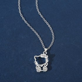 Resim Moda Sanrio Hello Kitty Kolyeler Oymalı Kedi Kolye Hediye Aksesuarları, Kış ve Yeni Yıl için Mükemmel 