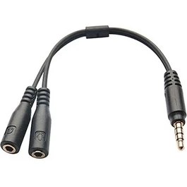 Resim Hytech HY-X77 Siyah Audio + Mic To 3,5mm 0.15M Kulaklık Çevirici 