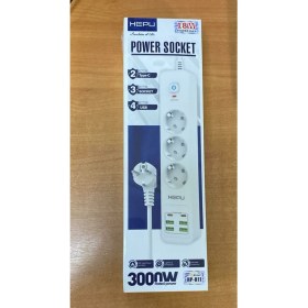 Resim Hepu HP-H11 3'lü 2mt 4usb-A 2type-C Hızlı Şarjlı Akım Korumalı Priz 