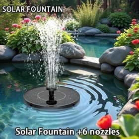 Resim Trendooze Gaojunshop01 6,3 İnç Yüzer Güneş Enerjili Çeşme, 6 Nozullu Havuz Dekorasyonu/ 