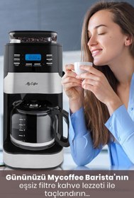 Resim Goldmaster My Coffee MC-104 Profesyonel Dijital Zaman Ayarlı Sıcak Tutma Fonksiyonlu Öğütücülü Filtre Kahve Makinesi 
