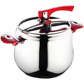 Resim Lines 10 L Çelik Güveç Düdüklü Tencere Kırmızı 