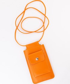 Resim DK LEATHER Kadın Turuncu Omuz Askılı Küçük Telefon Çantası Kılıfı / Kart Bölmeli Yürüyüş Çantası 