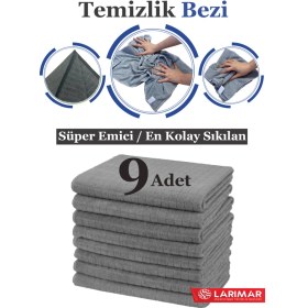 Resim 9 Adet Jumbo Boy Mikrofiber Kareli Temizlik Bezi Duvar ve Yer Silme Bezi Sıkılması En Rahat 50*70CM 