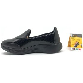 Resim Forex Dr.Tavsiyeli Hakiki Deri Kadın Casual Ayakkabı Siyah Rugan 