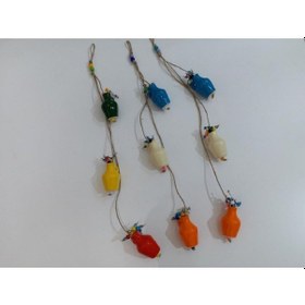 Resim Askılı Seramik Nazar Boncuklu 3'lü Testi Karma Renk Nazar Boncuğu Sts-006 