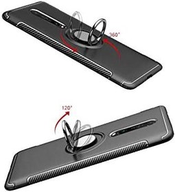 Resim Microcase Xiaomi Redmi K30 Yüzük Standlı Armor Silikon Kılıf - Siyah 