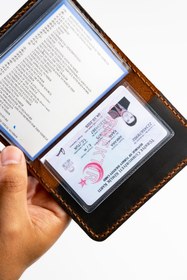 Resim Niki Leather Hakiki Deri Ruhsat Kabı - Taba 