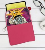 Resim Bk Gift Gift Pop Art Tasarımlı Taşınabilir Koruyucu Tablet Kılıfı & Organizer Çanta - Pembe-9 