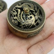 Resim Ev Atmosferi ve Dekoratif Hediye Doğum Günü Mezuniyet Töreni için Uygun Ejderha ve Anka Kuşu Zen Tütsü Yakıcı Şık Metal Difüzör 