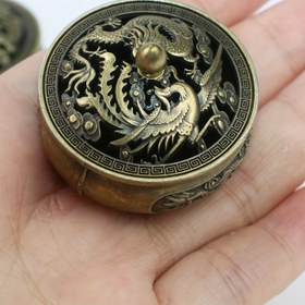 Resim Ev Atmosferi ve Dekoratif Hediye Doğum Günü Mezuniyet Töreni için Uygun Ejderha ve Anka Kuşu Zen Tütsü Yakıcı Şık Metal Difüzör 