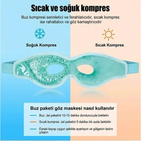 Resim Usin Jel Gözaltı Torbası Şişliği Morluğu Azalltıcı Göz Maskesi Soğuk - Sıcak Kullanım Rahatlatıcı Terapi Maskesi Asorti Renk 