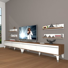 Resim Eko 360R Mdf Silver Tv Ünitesi Tv Sehpası - Ceviz - Beyaz 