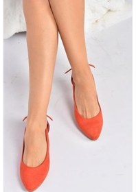 Resim Fox Shoes Fuşya/Turuncu Süet Kadın Babet H726324002 Turuncu 
